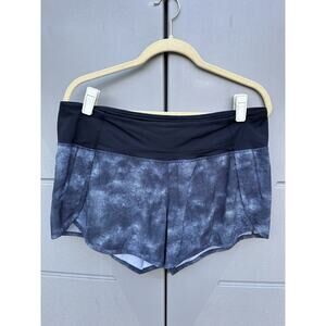 Lululemon Speed Active Shorts Lined Size 10 Dye Grey Black Diffusion Yoga Run